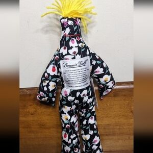 DAMMIT DOLL Black White Multicolor Tulips Flowers 12" Tall